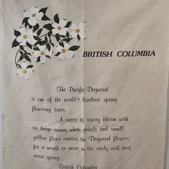 Lund Crafts 1984 British Columbia Hand Silk Screen Linen Wall Hanging 28x16 NEW - Picture 5 of 7